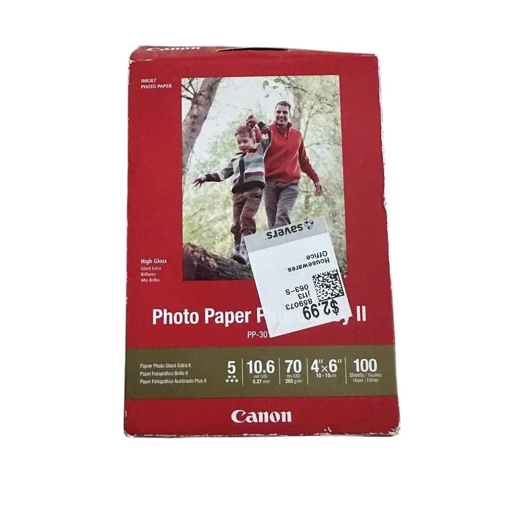 Canon Plus Glossy II PP-301 Inkjet Print Photo Paper - 100 Sheets